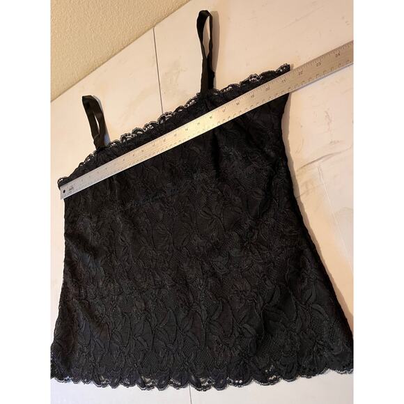 Black‎ Lace Cami Tank Top Women’s Size XL Lined Adjustable Spaghetti Straps - Picture 6 of 9